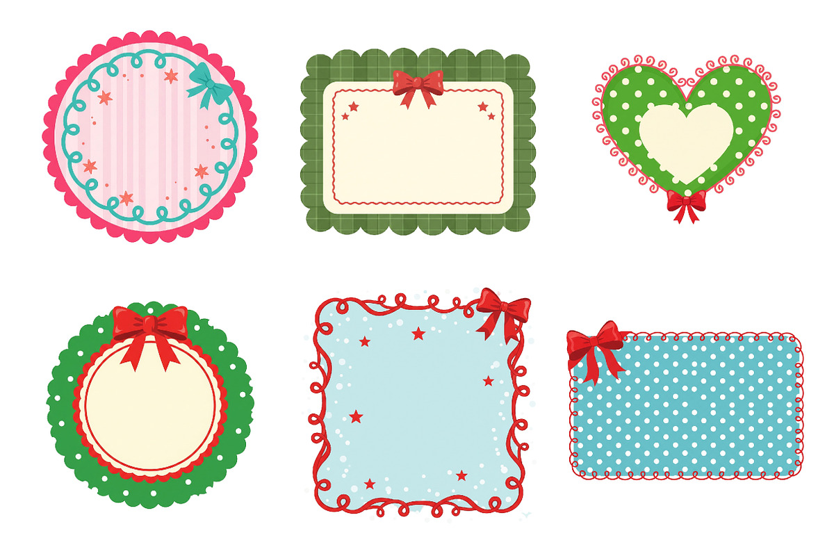 Christmas Coquette Frame Clipart PNG, an Illustration by SinaCreation (Photo 3 of 7)
