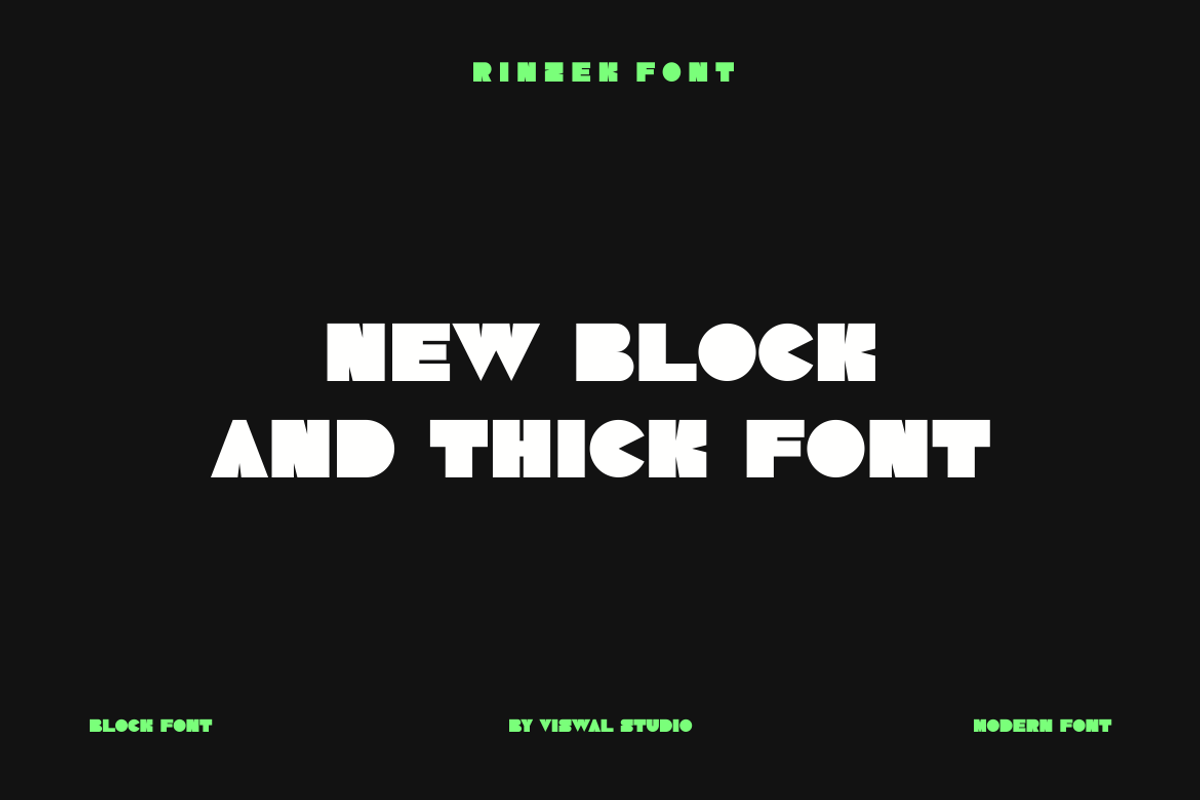 Rinzek - Bold Modern Font, a Sans Serif Font by Viswal Studio (Photo 3 of 6)