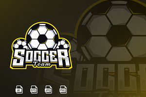 Soccer Team Mascot Logo Template, a Branding & Logo Template by HasnainGFX