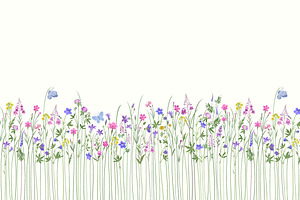 Seamless Summer Flower Patterns