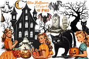 Retro Halloween Clipart, an Illustration by OK Design (Thumbnail 1 of 5)