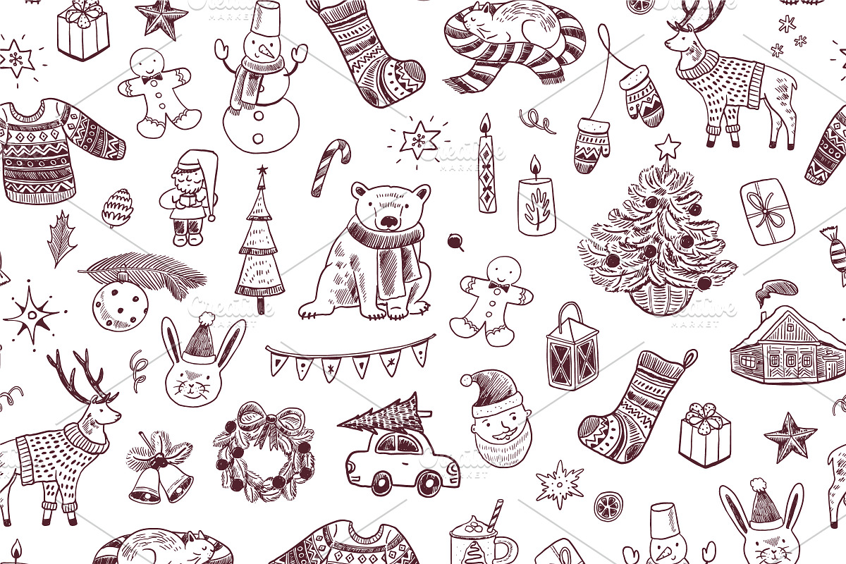 Merry Christmas illustrations set., a Seasonal Illustration by GooseFrol (Photo 7 of 8)
