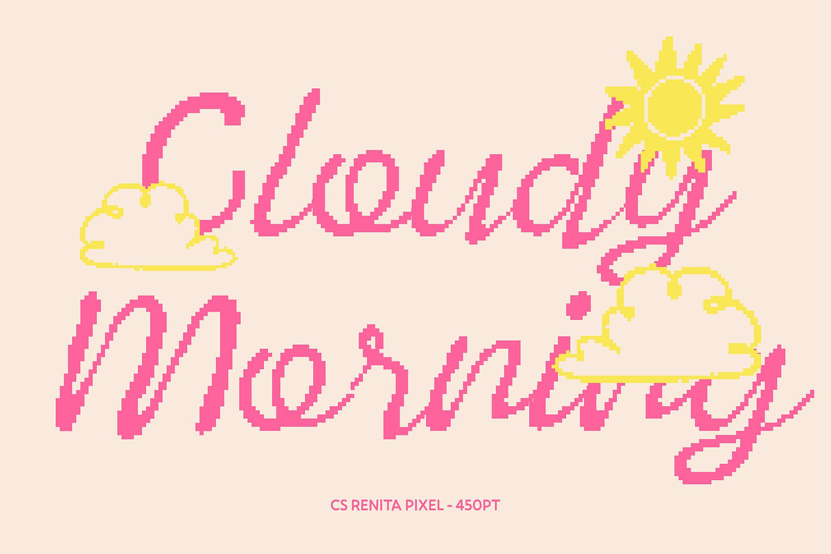 CS Renita Pixel, a Script Font by Craft Supply Co. (Photo 2 of 8)