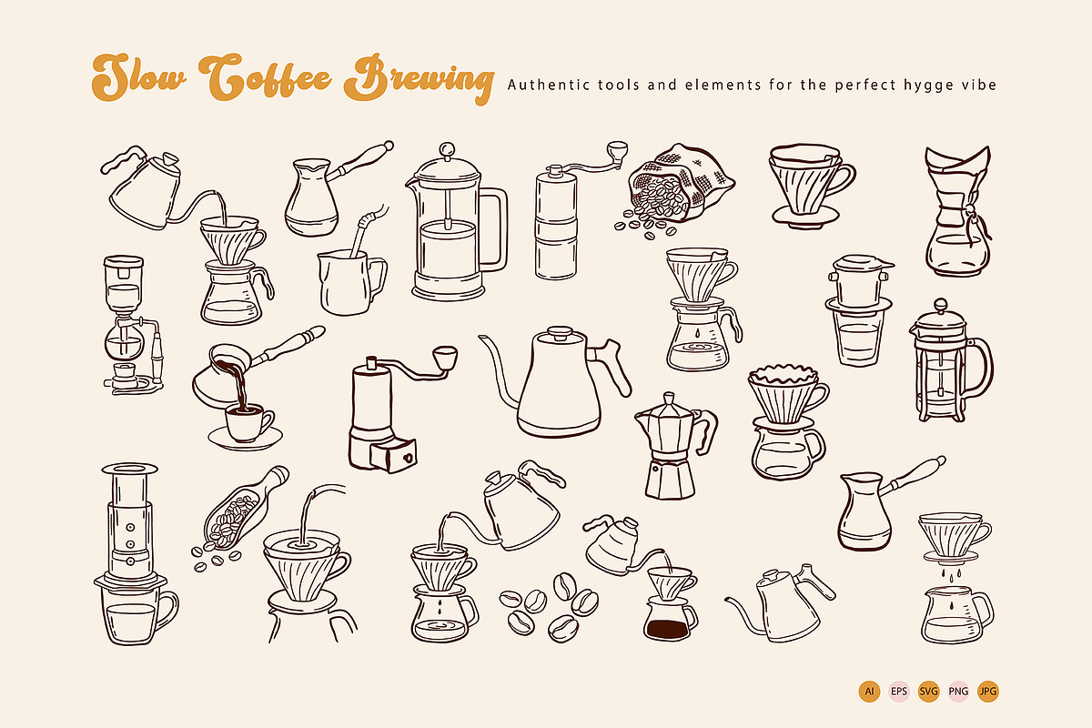 Retro Autumn Coffee Clipart Vector, a Seasonal Illustration by SunnJaneArt (Photo 16 of 19)