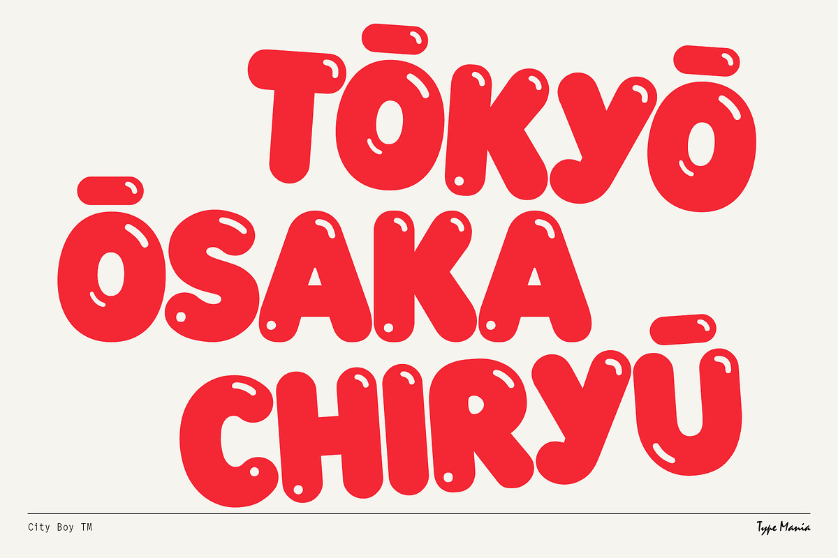 City Boy TM – Bubbly Display Font, a Sans Serif Font by Type Mania (Photo 6 of 10)