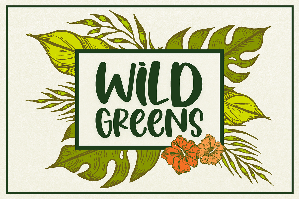 Wild Greens Font, a Handwritten Font by Amber Nest Design (Photo 1 of 7)