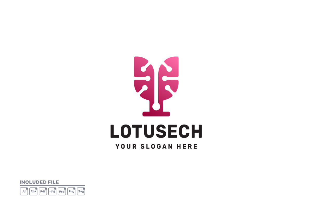Lotus Logo with Technology Style, a Branding & Logo Template by yuanesei