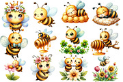 Bee Watercolor Clipart, an Illustration by Designworld (Thumbnail 2 of 5)