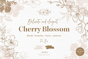 Cherry Blossom graphic set, an Illustration by EkaterinaKiriy (Thumbnail 1 of 13)