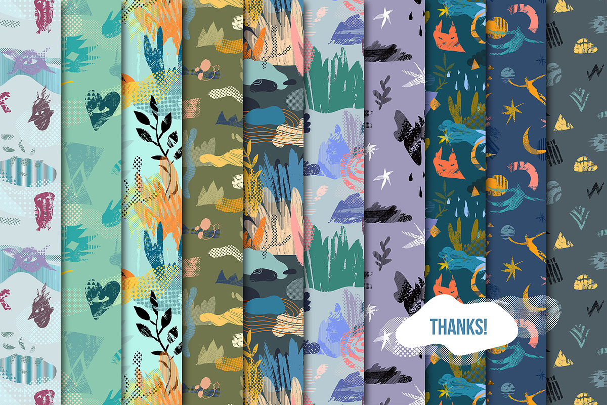 TRIBAL NATURE. 20 VECTOR PATTERNS, a Pattern Graphic by Shusha Guna Art (Photo 15 of 15)