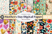 Happy Mother's Day Digital Papers, an Illustration by SinaCreation (Thumbnail 1 of 8)