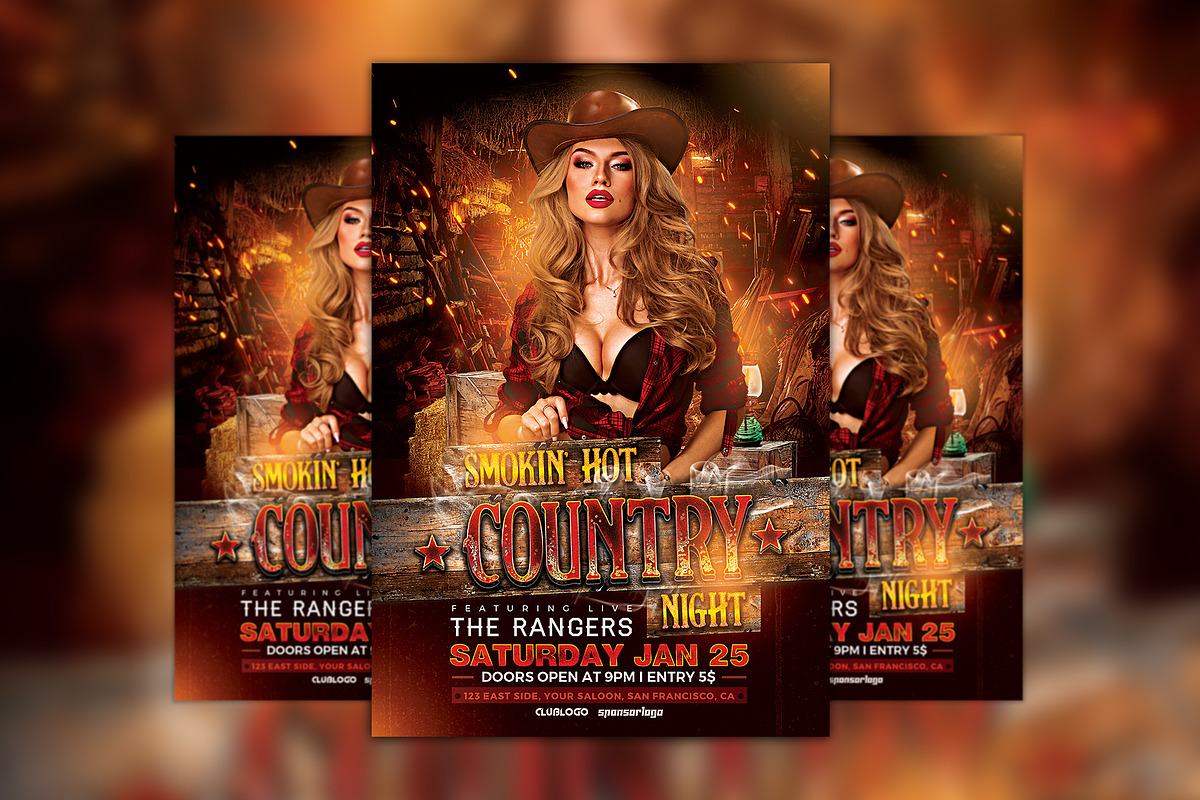 Hot Country Party Flyer Template, a Flyer Template by Flyermind