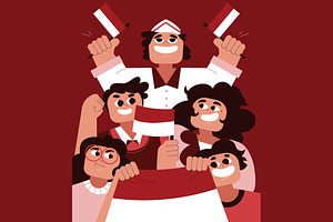 Red Flat 17 August Illustration, a Person Illustration by graphicook