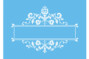 Vintage blue and white element, an Illustration by RODINA