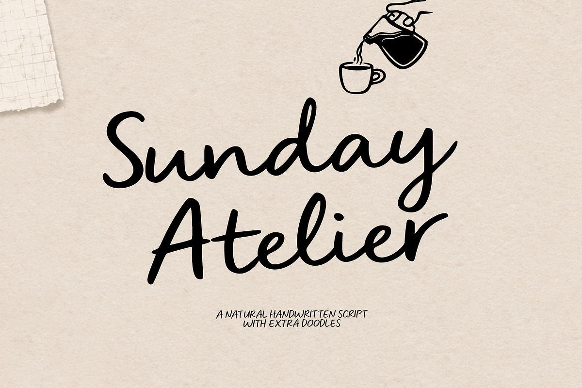 Sunday Atelier natural handwritten, a Handwritten Font by cocodesign (Photo 1 of 7)