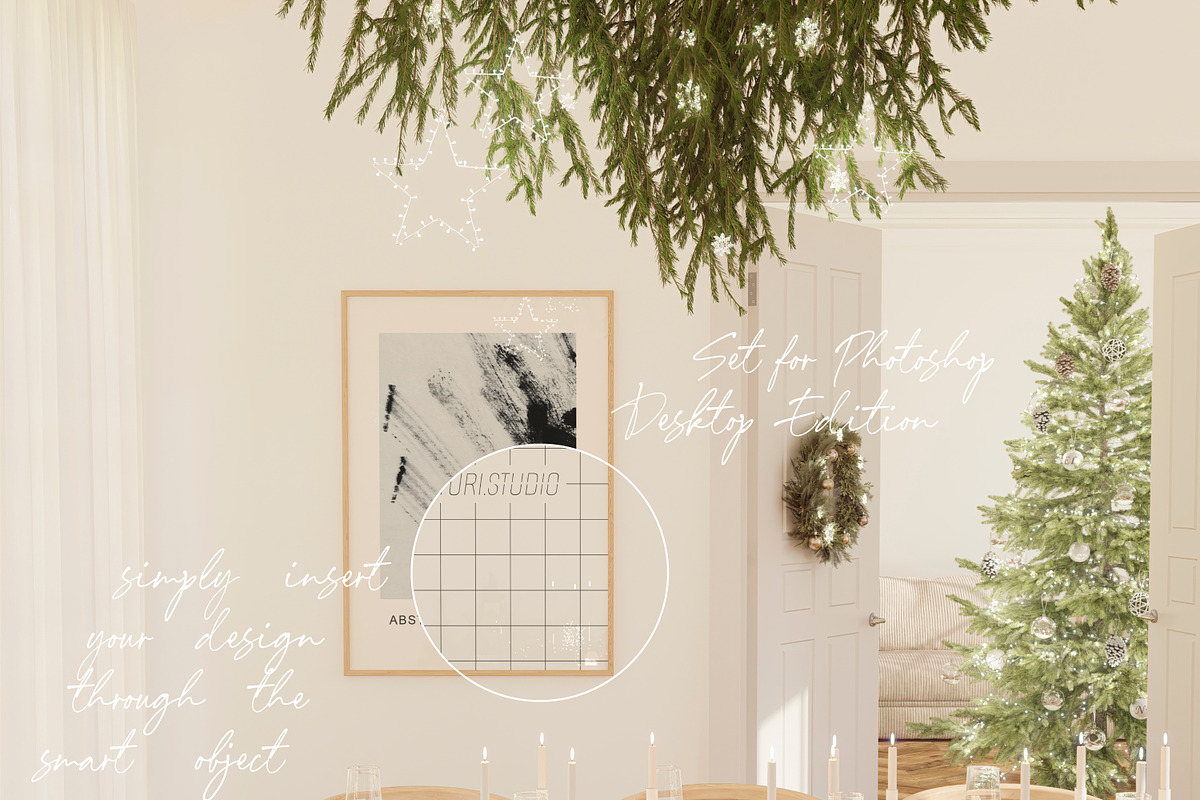 CHRISTMAS DINNER | frame mockup set, a Household Mockup by yuliyuri.studio (Photo 3 of 12)