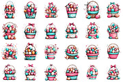 Whimsical Easter Egg Basket Clipart, an Illustration by designcity5 (Thumbnail 2 of 5)