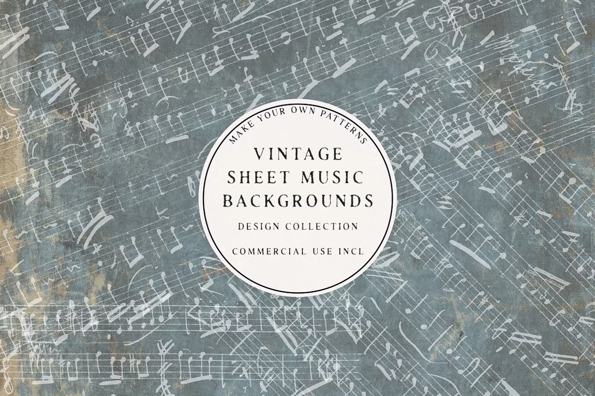 Vintage Sheet Music Overlays, a Pattern Graphic by Century Library (Photo 1 of 17)