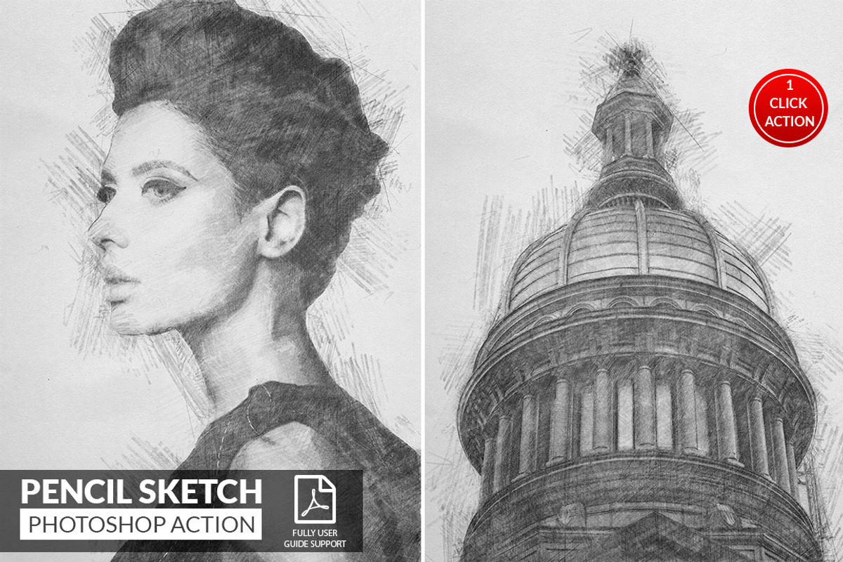 Pencil Sketch Photoshop Action, an Action Add-On by DESIGNAVO (Photo 1 of 8)