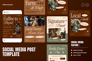 Local Coffee Roastery Instagram Post, a Social Media Template by Annora Studio