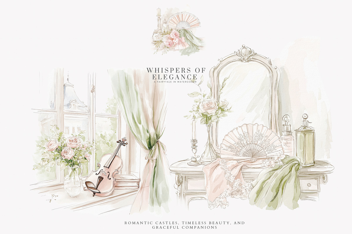 chateau art vintage chateau png, a Decorative Illustration by Patishop Art (Photo 4 of 16)