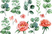 Pink flowers. Watercolor collection, a Decorative Illustration by made by Tanya (Thumbnail 2 of 5)