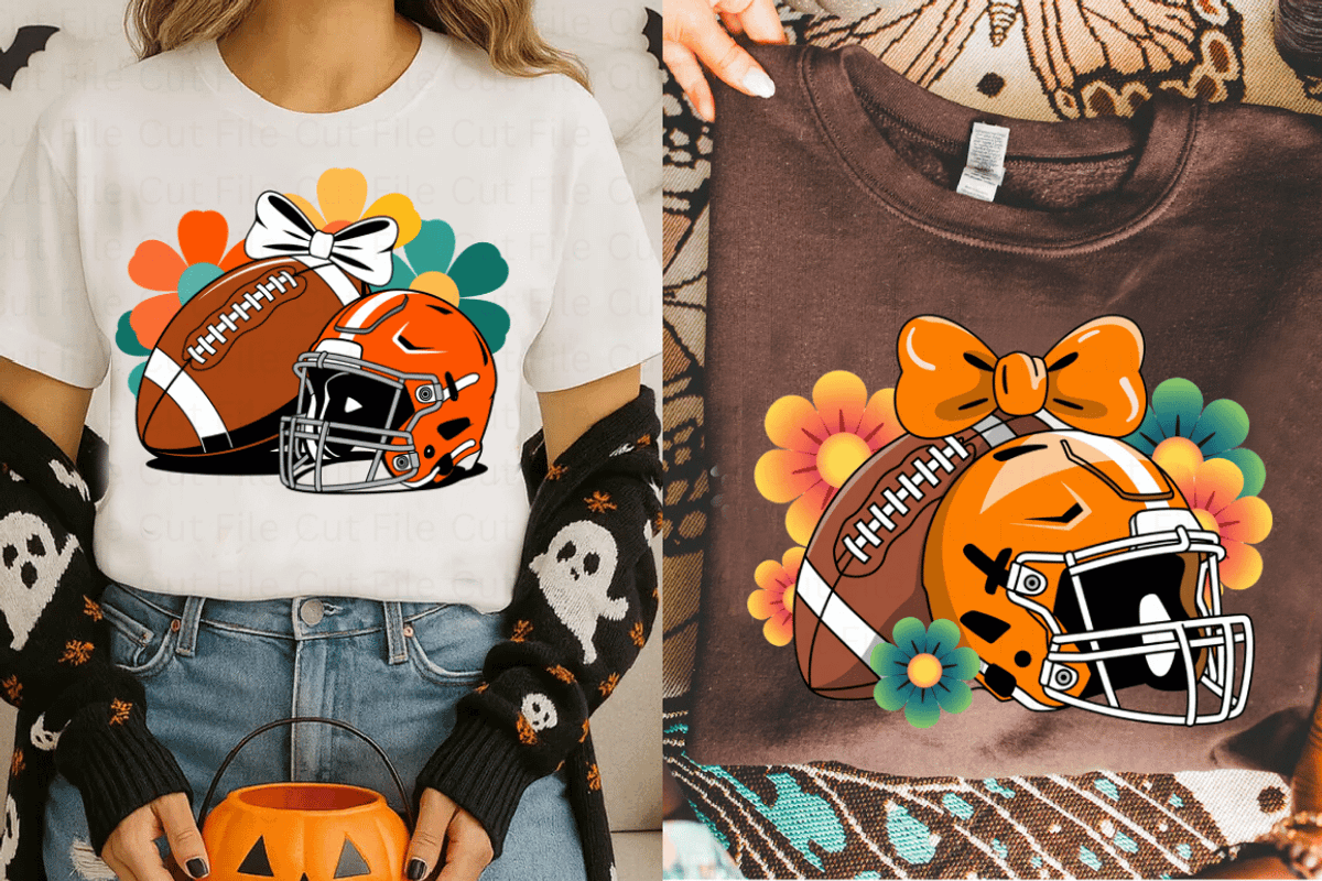 Girly Football Flowers Helmet PNG Bu, a Graphic by Cut File (Photo 2 of 5)