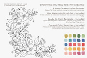 Procreate floral stamp & brush set, a Brush Add-On by Patishop Art (Thumbnail 2 of 8)
