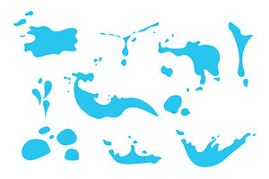 Blue water splashes with drops, a Graphic by Viktorijareut