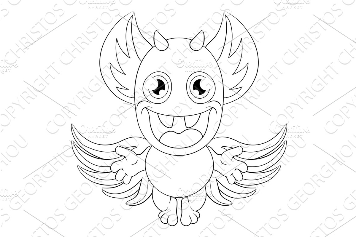 Monster Alien Cute Cartoon Funny, an Illustration by Christos Georghiou