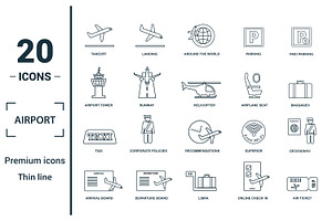 Airport Line Icon Set