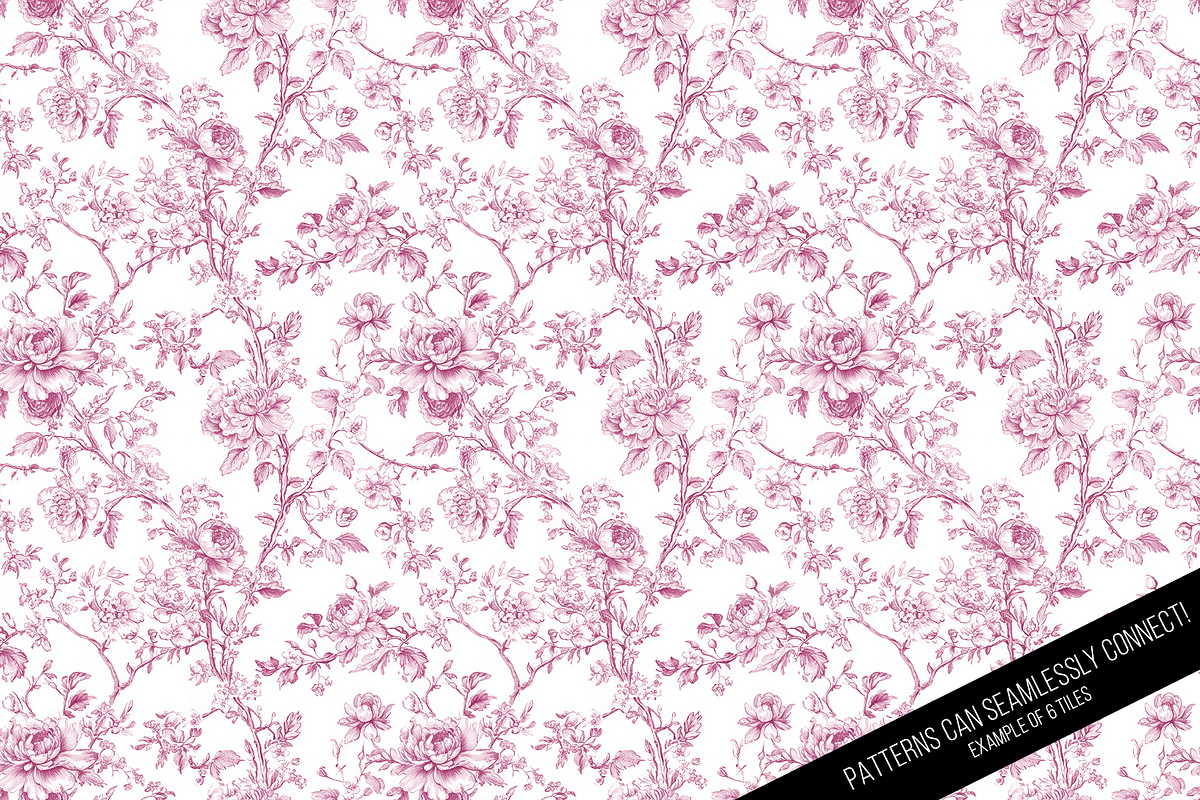 Floral Toile de Jouy Digital Paper, a Pattern Graphic by Chromolume Studio (Photo 8 of 15)