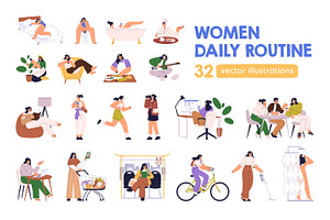 Women daily routine, everyday life, a Person Illustration by Good Studio