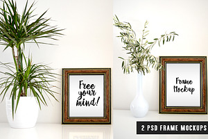 Brown Wooden Frame Mockups