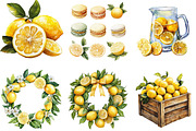 Lemon Watercolor Clipart, an Illustration by Designking (Thumbnail 2 of 5)