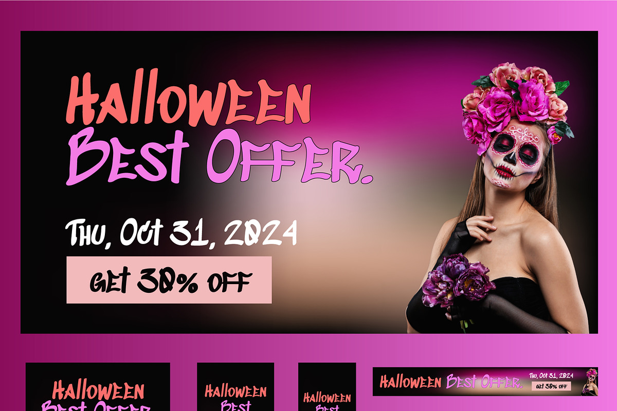 Halloween Best Offer Web Banner Ads, an UI Kit Template by CreativeShaper (Photo 2 of 4)