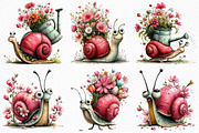 Whimsical Spring Snail Clipart, an Illustration by Craft Nest (Thumbnail 3 of 12)