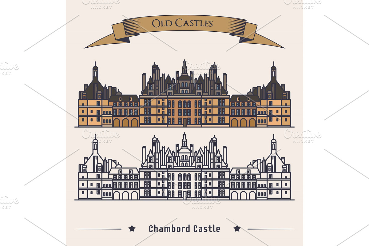 French Chateau Chambord castle building., an Illustration by Elegant Solution