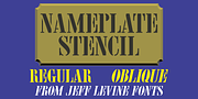 Nameplate Stencil JNL, a Font by Jeff Levine Fonts (Thumbnail 1 of 5)