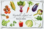 Vegetable Clipart Set, a Food Illustration by IrynaPanashii (Thumbnail 1 of 12)