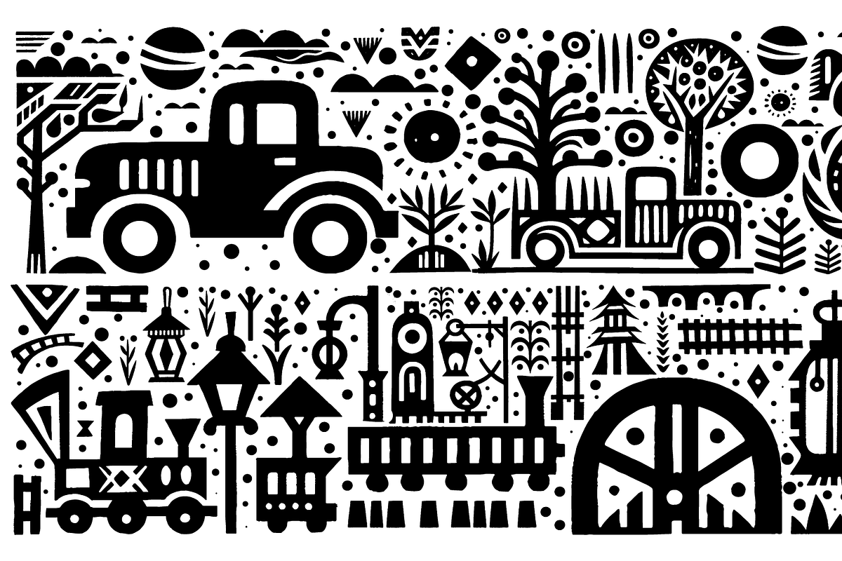 Vintage Transportation Folk Art, a Decorative Illustration by devastd (Photo 25 of 28)