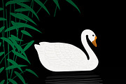 Seamless vector patterns with swans, a Pattern Graphic by mnke art studio (Thumbnail 2 of 2)