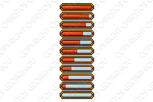Pixel Art Health Bar Gauge Video, an Object Illustration by Christos Georghiou