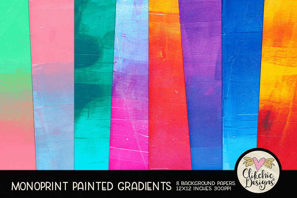 Monoprint Grunge Painted Gradients, a Texture Graphic by Clikchic Designs (Photo 1 of 5)