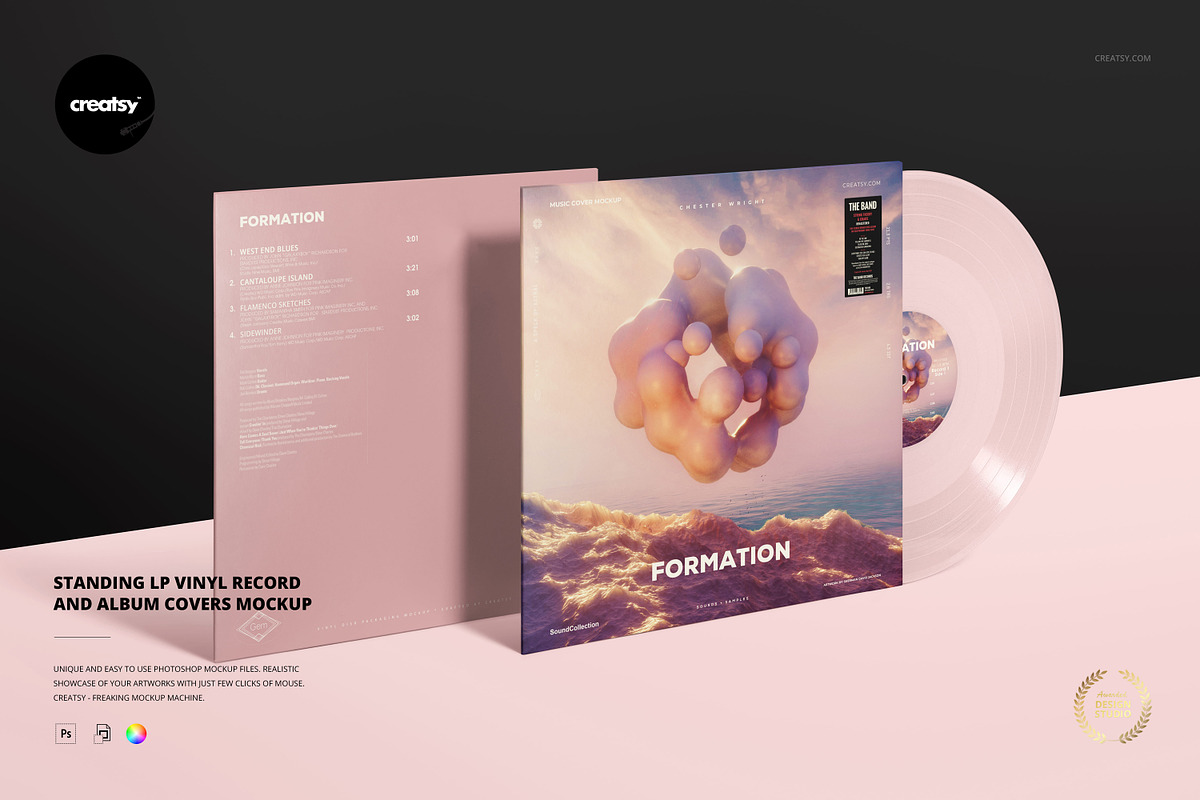 Vinyl Record & Album Covers Mockup, a Packaging Mockup by creatsy5 (Photo 1 of 7)