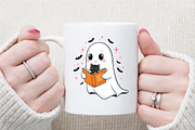 Cute Halloween Ghost Reading Book PN, an Illustration by Sublimation Artist (Thumbnail 9 of 9)