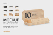 Egg Carton Pack Mockup Set, a Cups & Container Mockup by Country4k (Thumbnail 1 of 4)