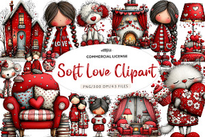 watercolor soft love clipart, an Illustration by CreationArt
