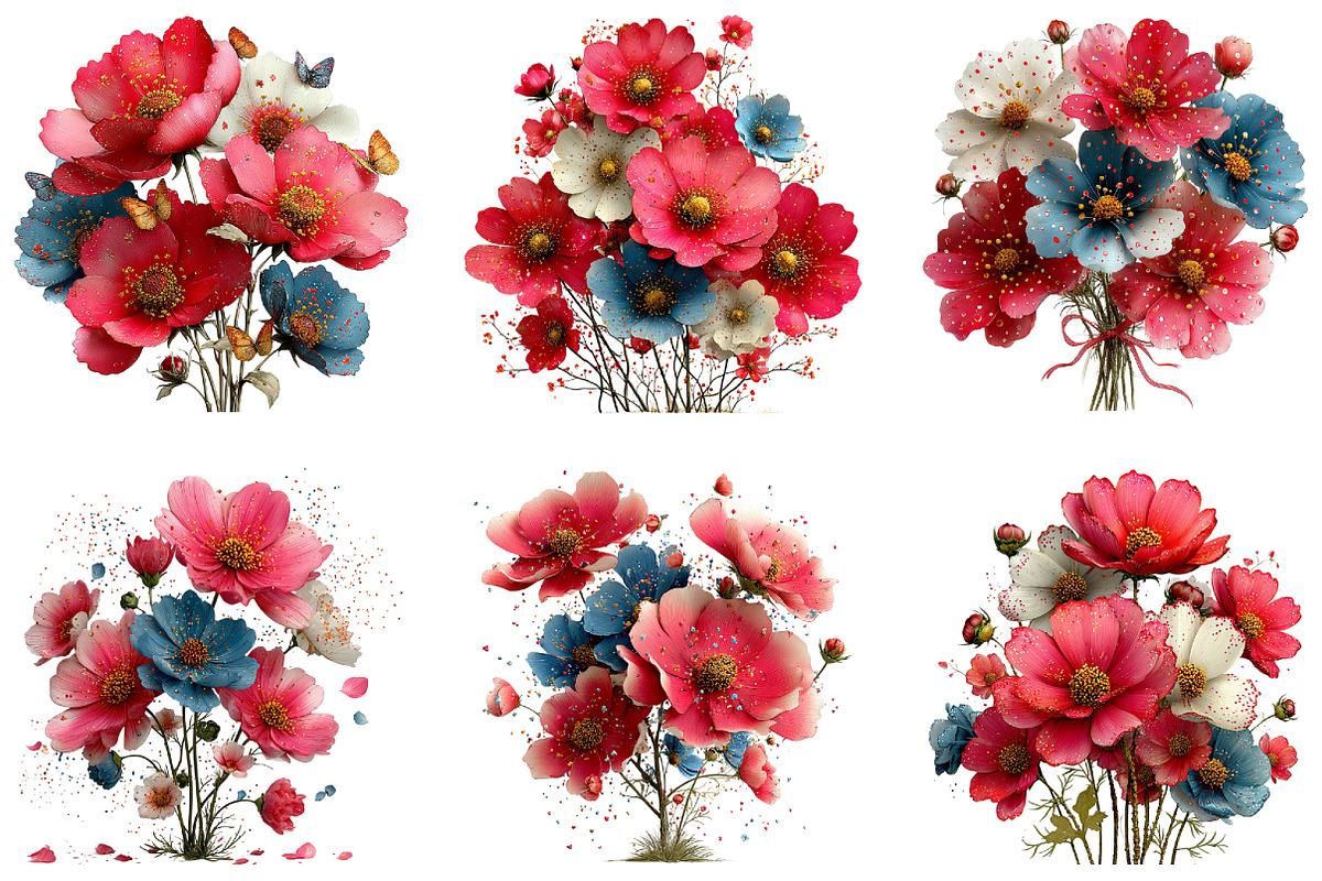 Spring Cosmos Flower Clipart, an Illustration by CraftArtStudio (Photo 4 of 6)