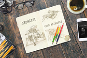 Sketchbook & Notebook Mockups, a Print Template by ItemBridge (Thumbnail 1 of 5)
